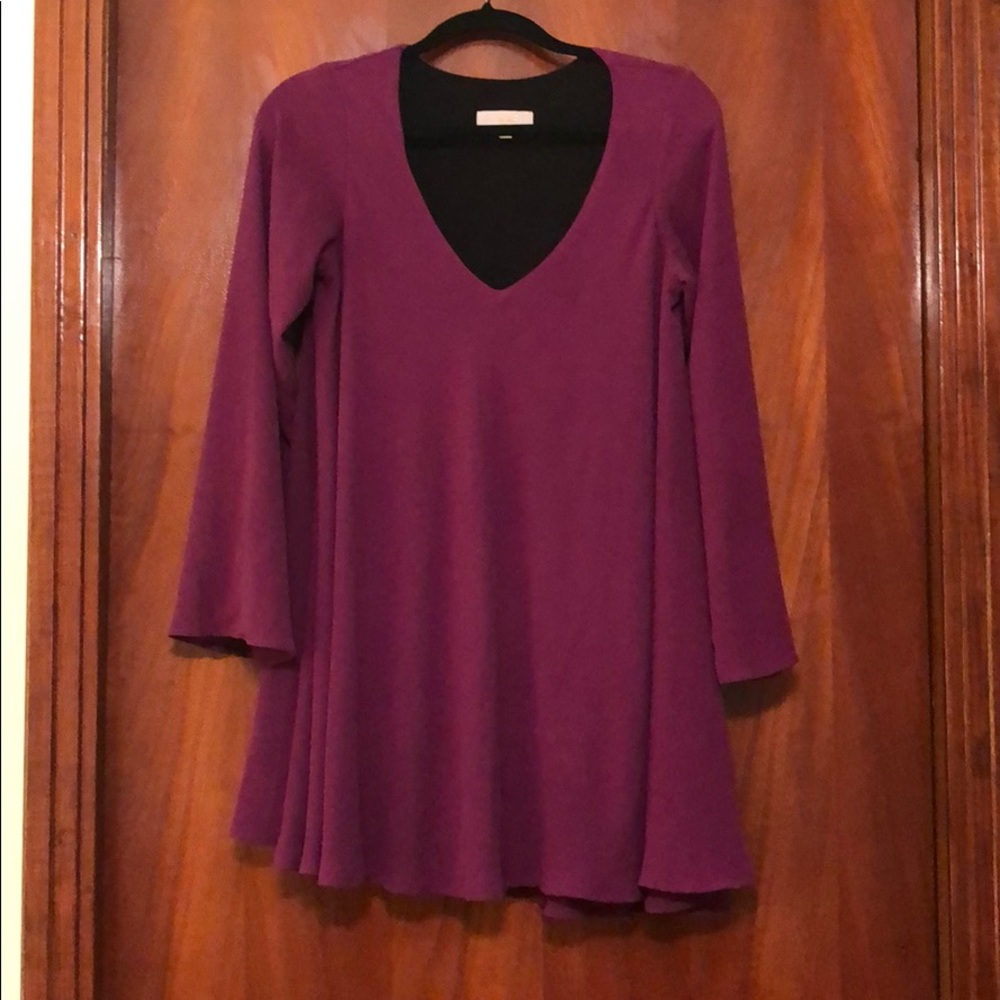 Purple bell sleeve dress size M